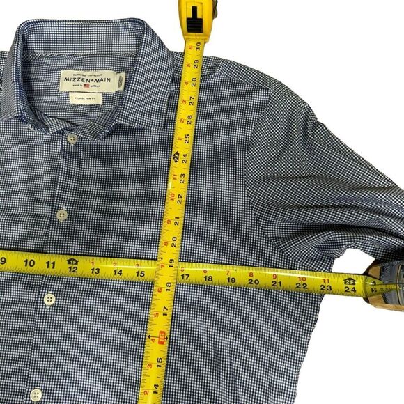 Mizzen + Main Shirt Mens XL Blue Button Up Spinnaker Trim Fit Performance - Picture 6 of 7